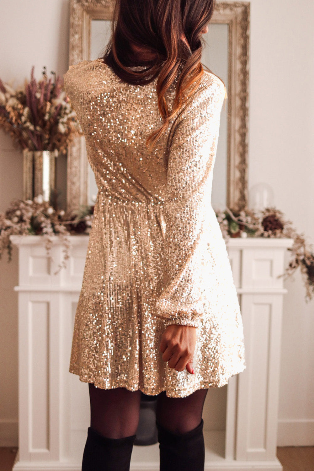 Women's Dress Sequin Long Sleeves