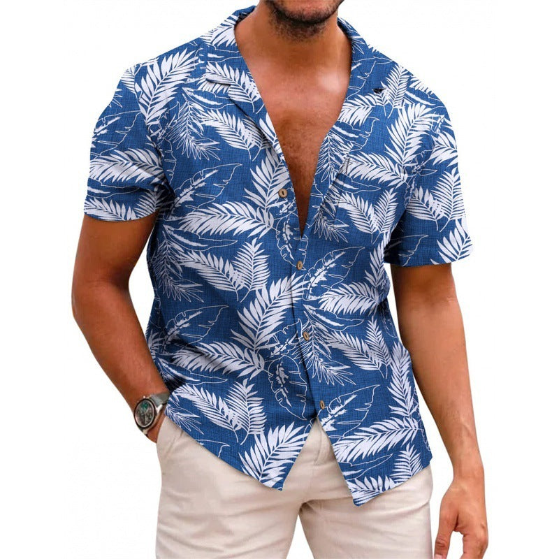 Men's Summer Hawaiian Printed Short-sleeved Shirt