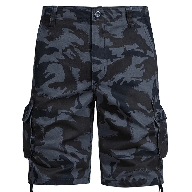 Men's Summer Camouflage Cargo Shorts Jogger Multi-pockets Cotton Casual