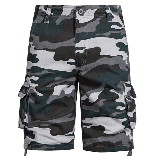 Men's Summer Camouflage Cargo Shorts Jogger Multi-pockets Cotton Casual