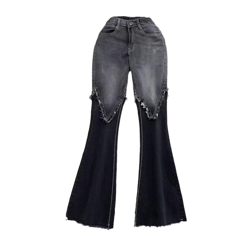 Women's Fashionable Bell-bottom Jeans High Waist Slim Fit Pant