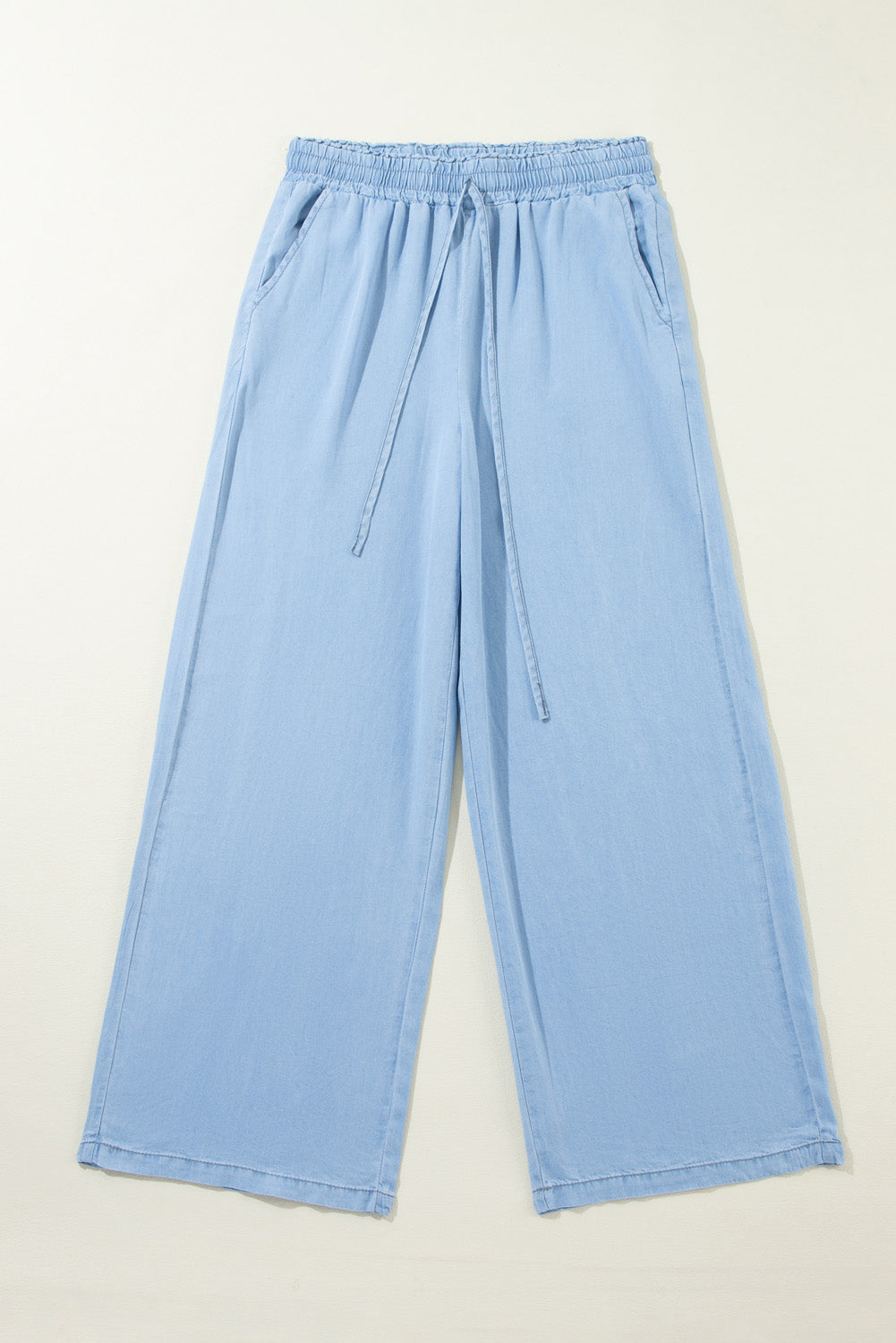 Myosotis Drawstring Elastic Waist Wide Leg Jeans