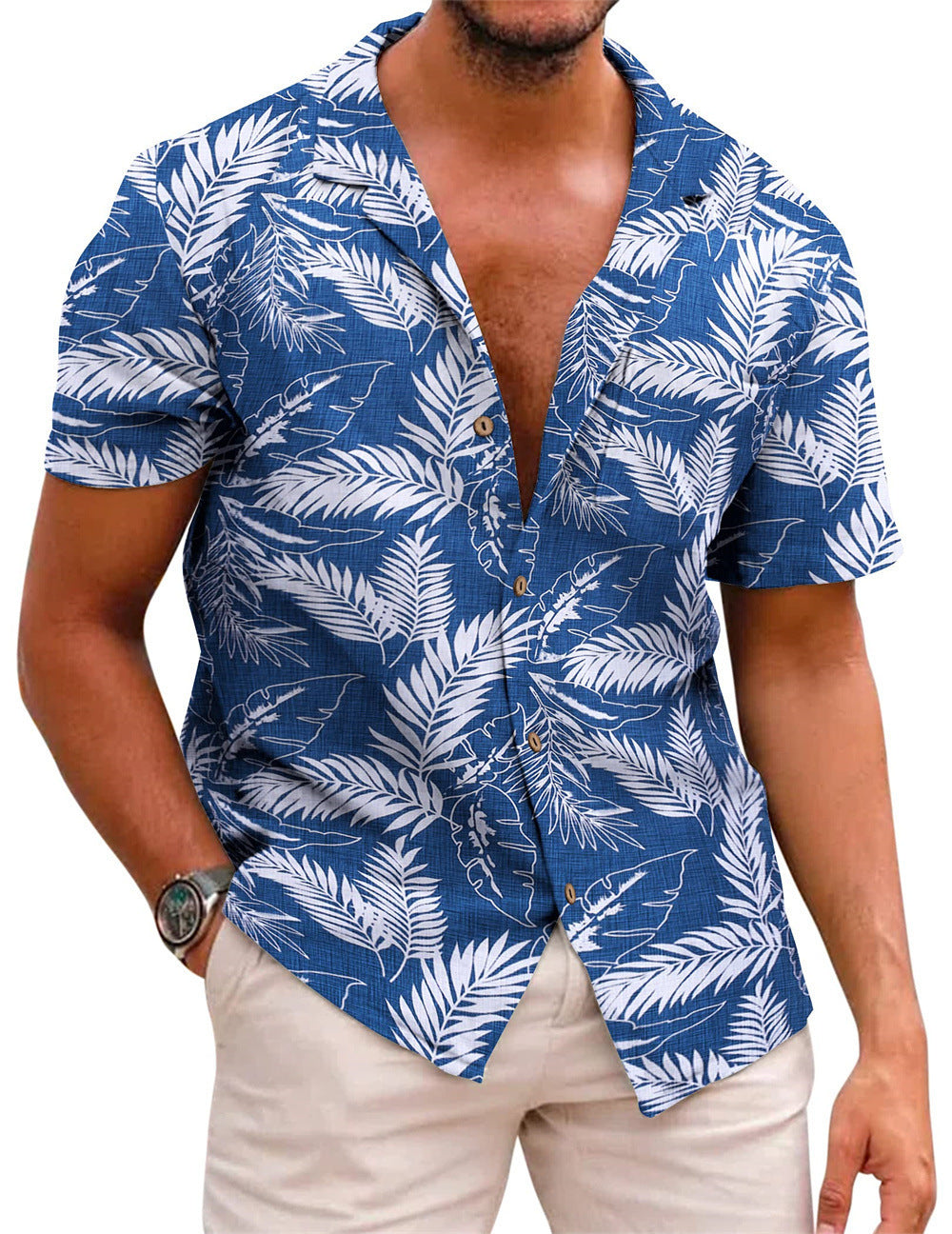 Men's Summer Hawaiian Printed Short-sleeved Shirt